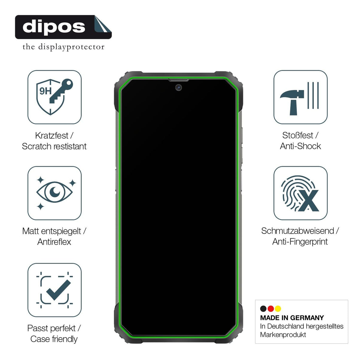 2x Screen Protector for Blackview BV8800 matte Flexible Glass 9H dipos
