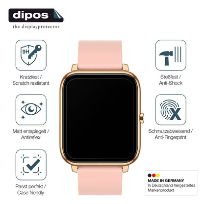 2x Screen Protector for Kalinco CS201C Smartwatch matte Flexible Glass 9H dipos