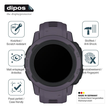 2x Screen Protector for Garmin Instinct 2S (40mm) matte Flexible Glass 9H dipos