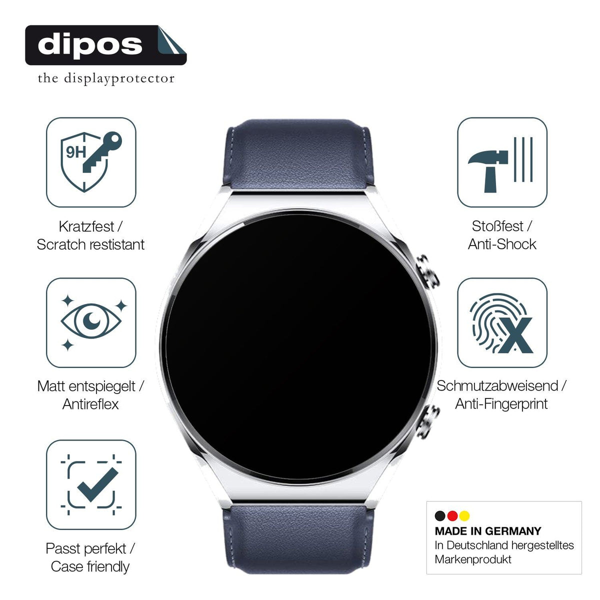 2x Screen Protector for Xiaomi Watch S1 matte Flexible Glass 9H dipos