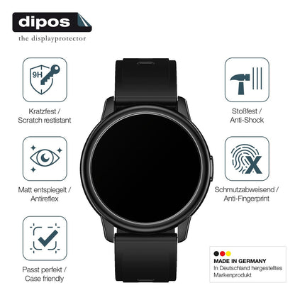 2x Screen Protector for Cillso  1,3 inch Smartwatch matte Flexible Glass 9H