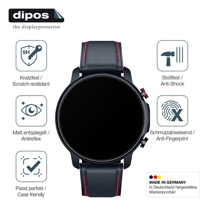 2x Screen Protector for Motsfit  1,32 inch Smartwatch matte Flexible Glass 9H