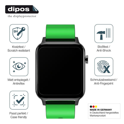 2x Screen Protector for Judneer 1,4 inch Smartwatch matte Flexible Glass 9H