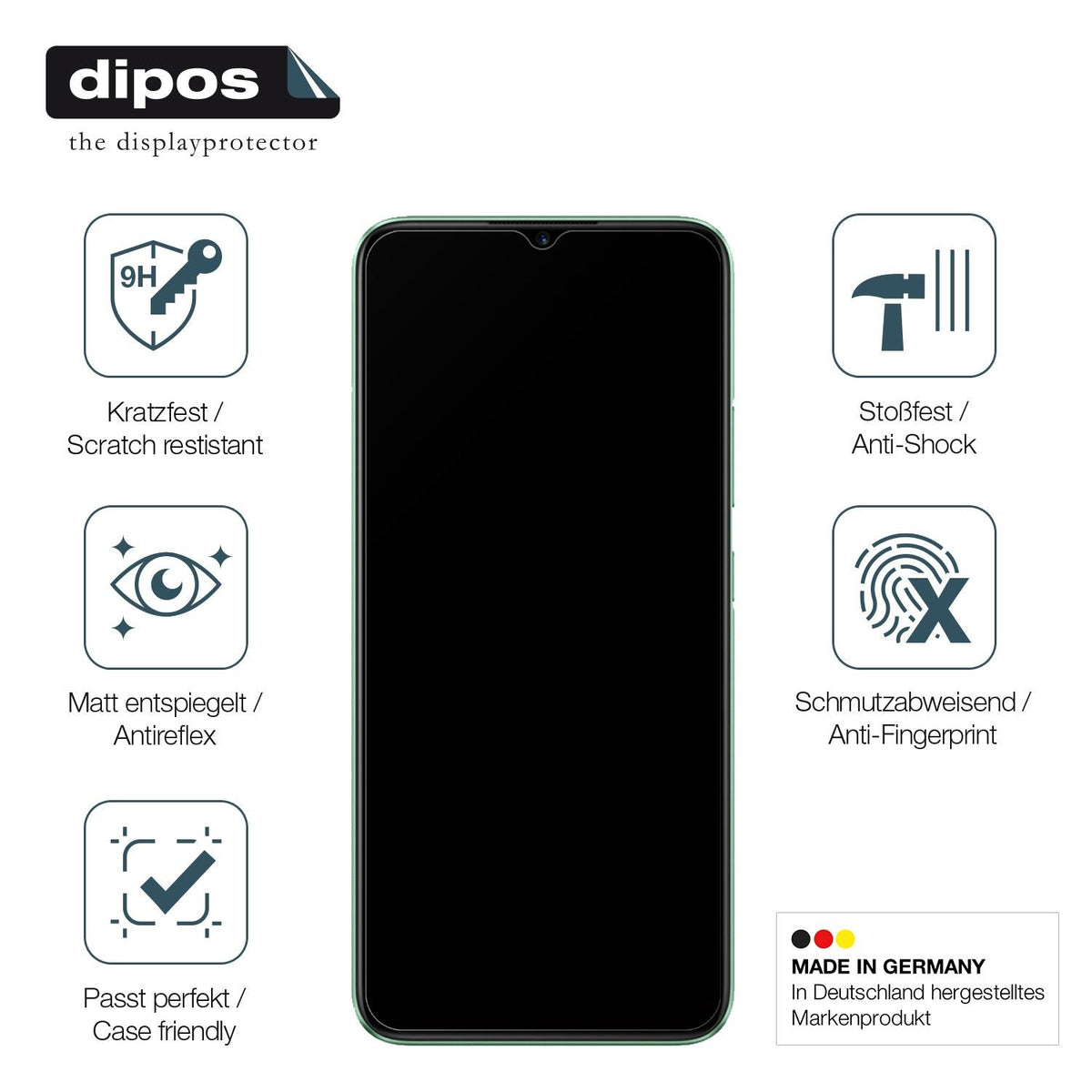 2x Screen Protector for Realme C11 matte Flexible Glass 9H dipos