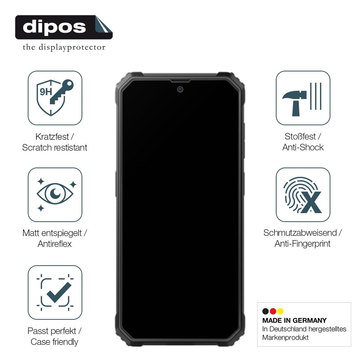2x Screen Protector for Blackview BV4800 matte Flexible Glass 9H dipos