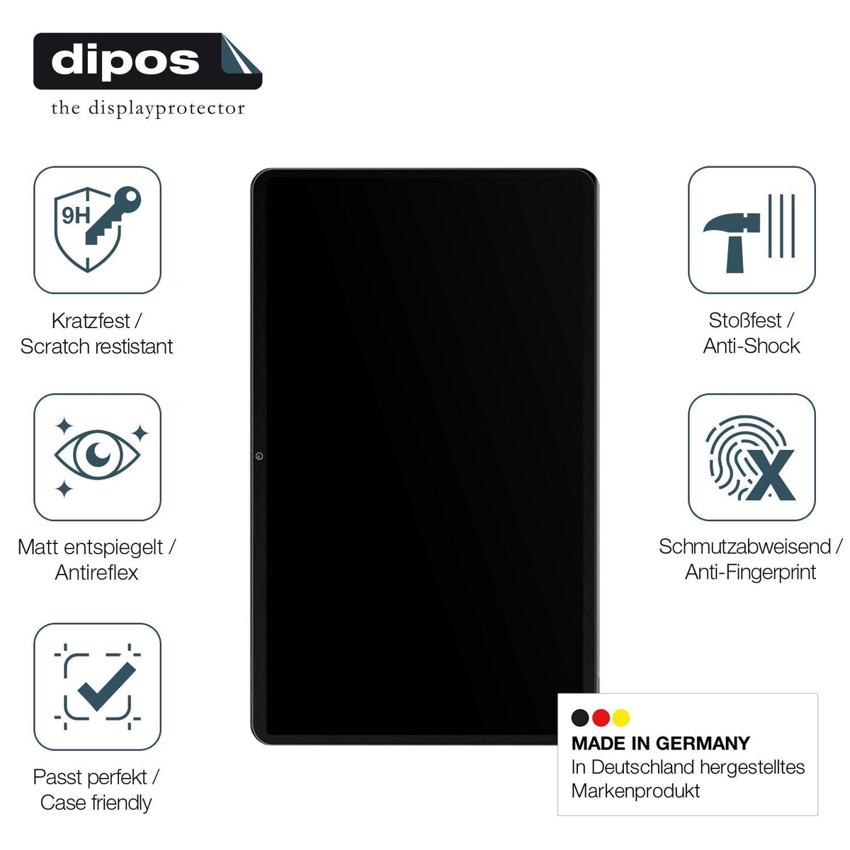 2x Screen Protector for Azamp Tablet MES B3 matte Flexible Glass 9H dipos