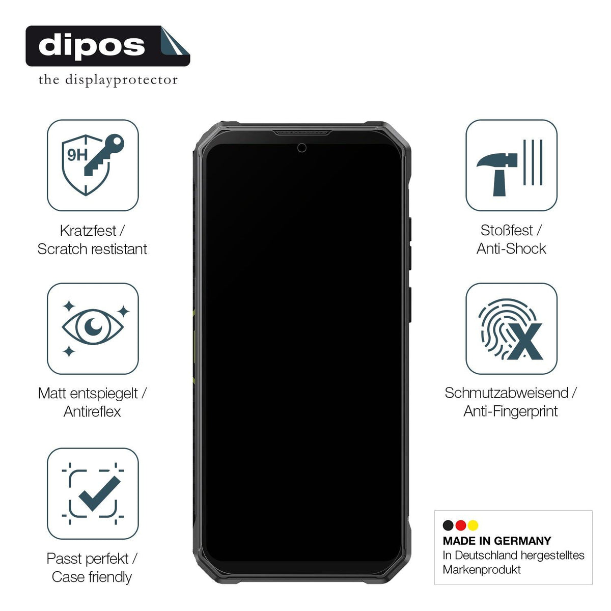2x Screen Protector for Fossibot F105 matte Flexible Glass 9H dipos