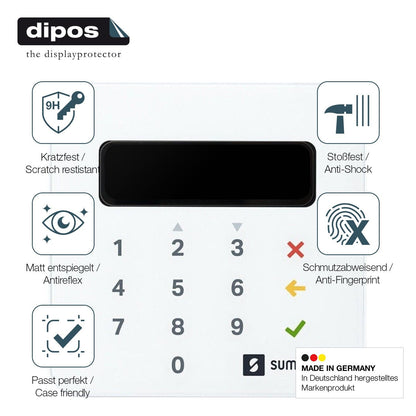 2x Screen Protector for SumUp Air matte Flexible Glass 9H dipos
