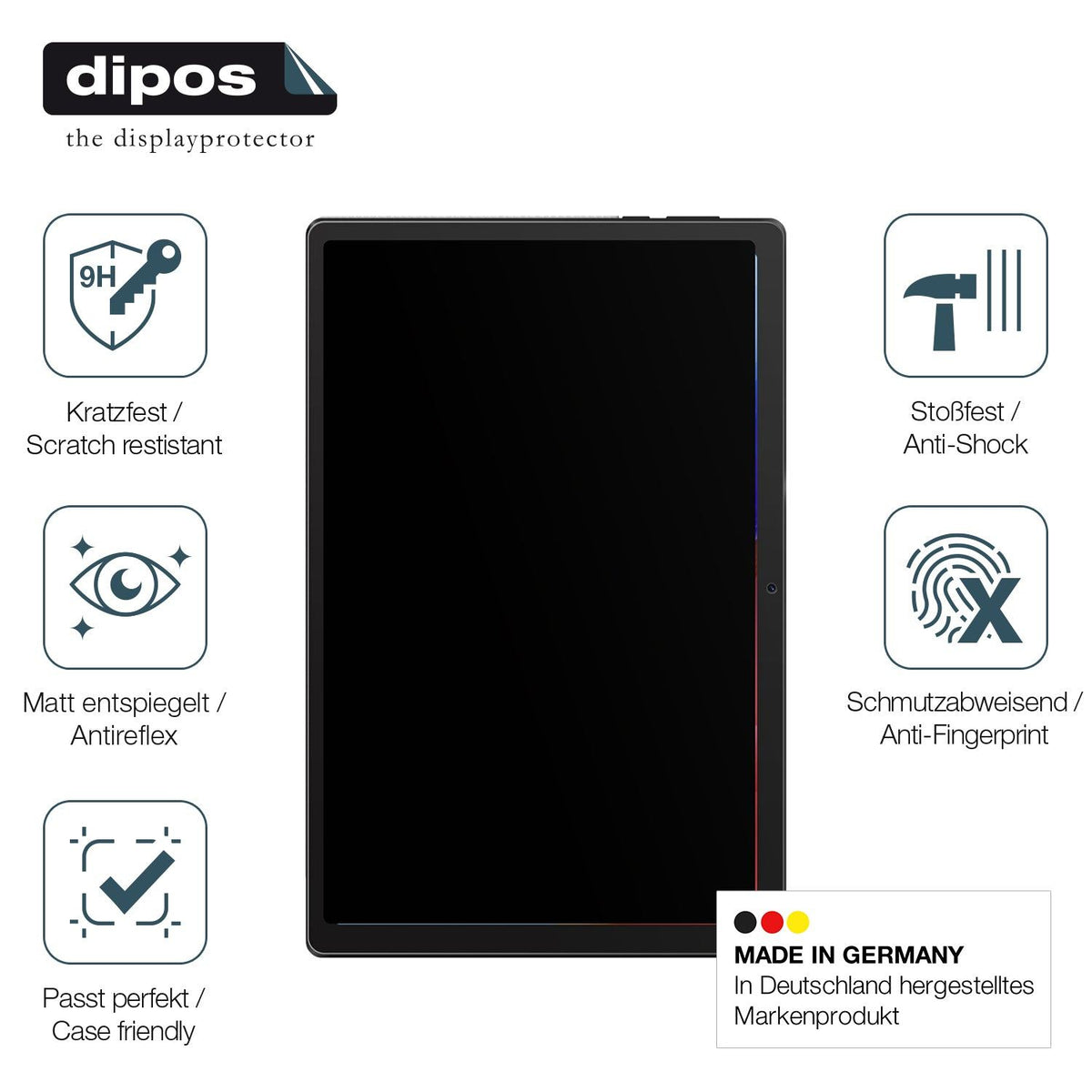 2x Screen Protector for Mouikei Tablet 10 Zoll matte Flexible Glass 9H dipos