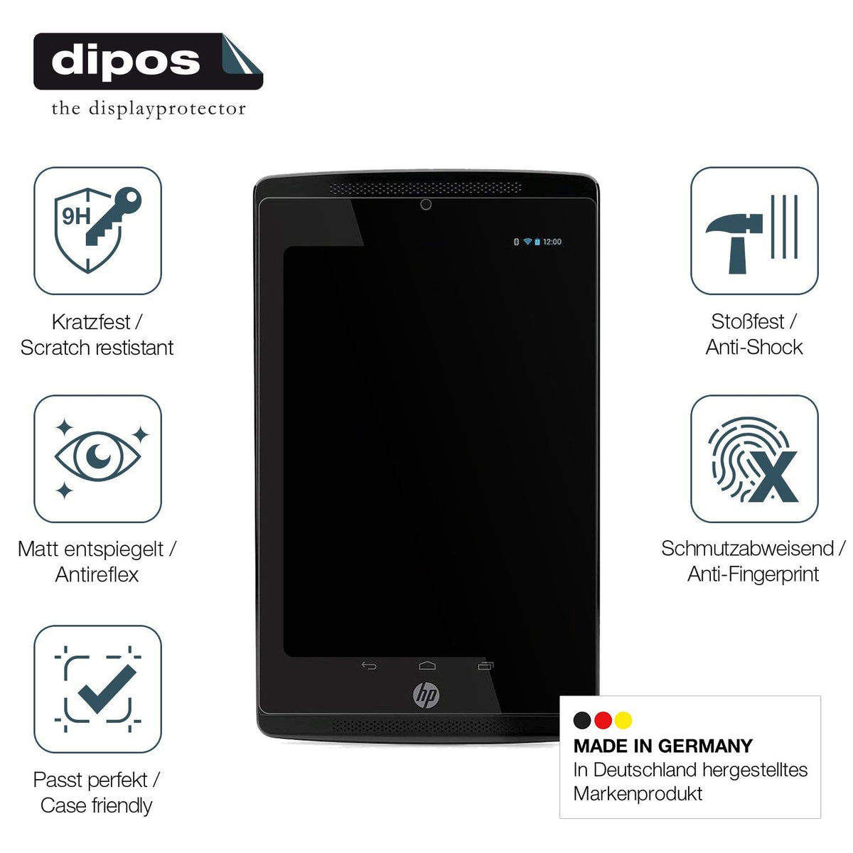 2x Screen Protector for HP Slate 7 Extreme matte Flexible Glass 9H dipos