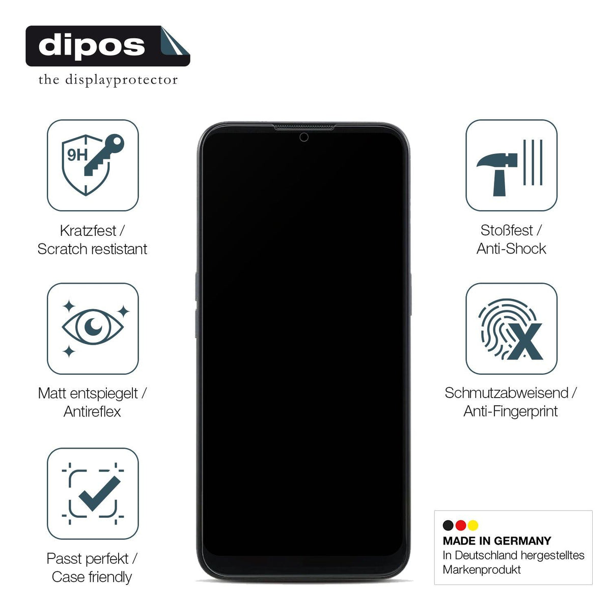 2x Screen Protector for Doro 8100 matte Flexible Glass 9H dipos