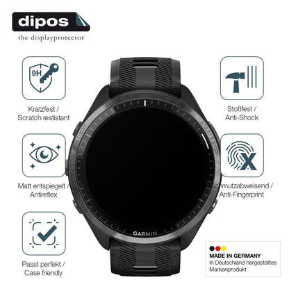 2x Screen Protector for Garmin Forerunner 965 matte Flexible Glass 9H dipos