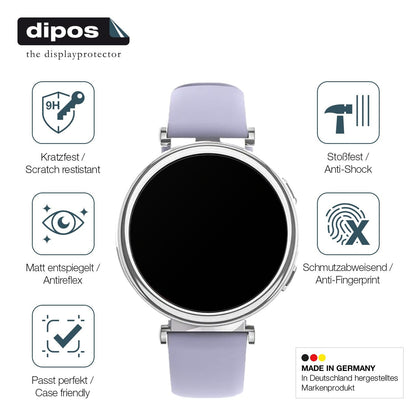 2x Screen Protector for Sanorum 1.27 Zoll Smartwatch matte Flexible Glass 9H