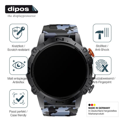 2x Screen Protector for Lige 1.43 Zoll Smartwatch matte Flexible Glass 9H dipos
