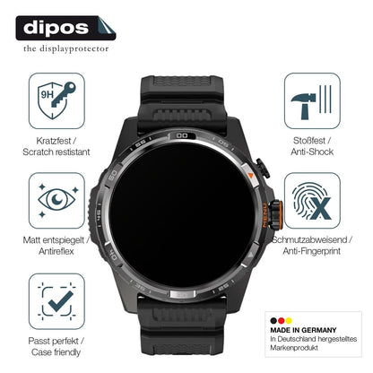 2x Screen Protector for ticWatch Atlas matte Flexible Glass 9H dipos