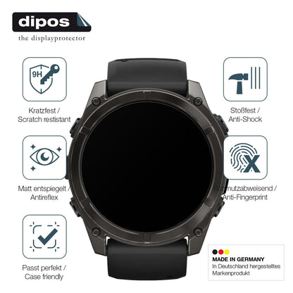 2x Screen Protector for Garmin Fenix 8 47mm matte Flexible Glass 9H dipos