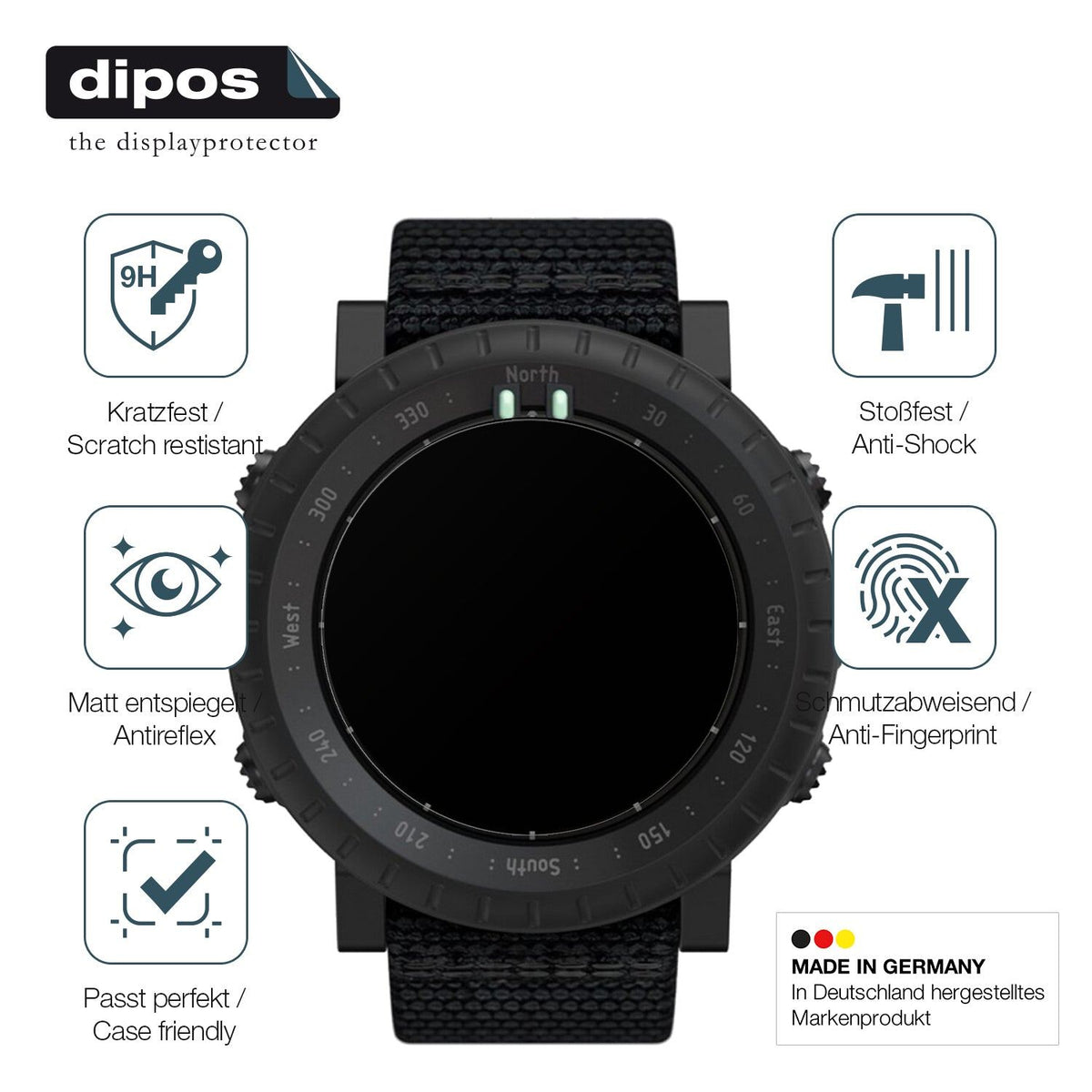 2x Screen Protector for Suunto Core Alpha matte Flexible Glass 9H dipos