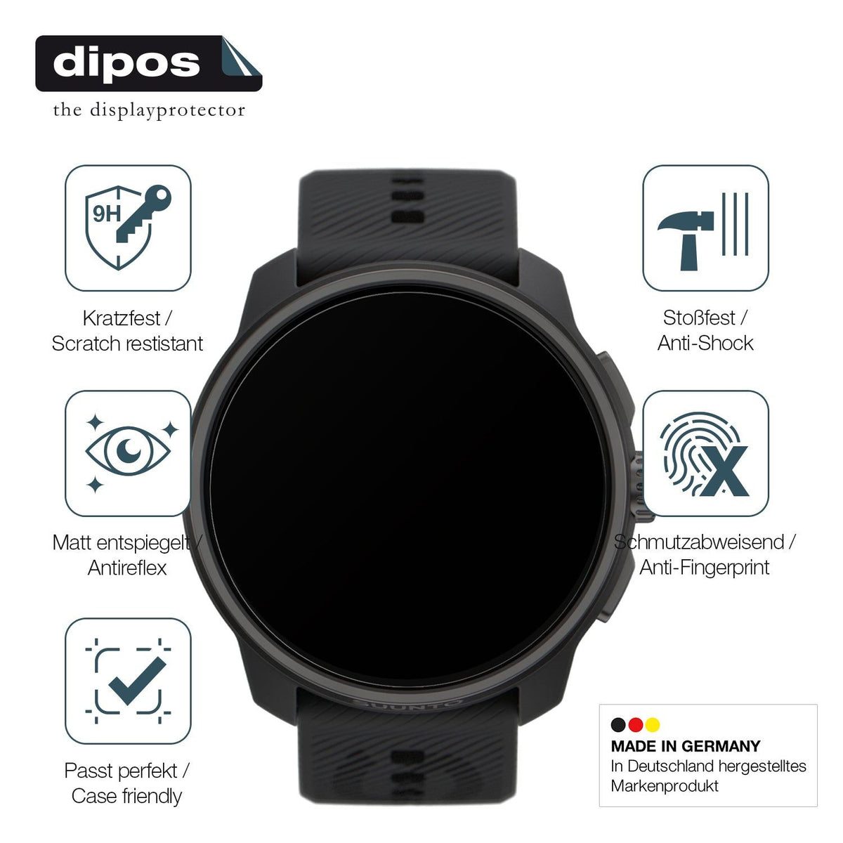 2x Screen Protector for Suunto Race matte Flexible Glass 9H dipos