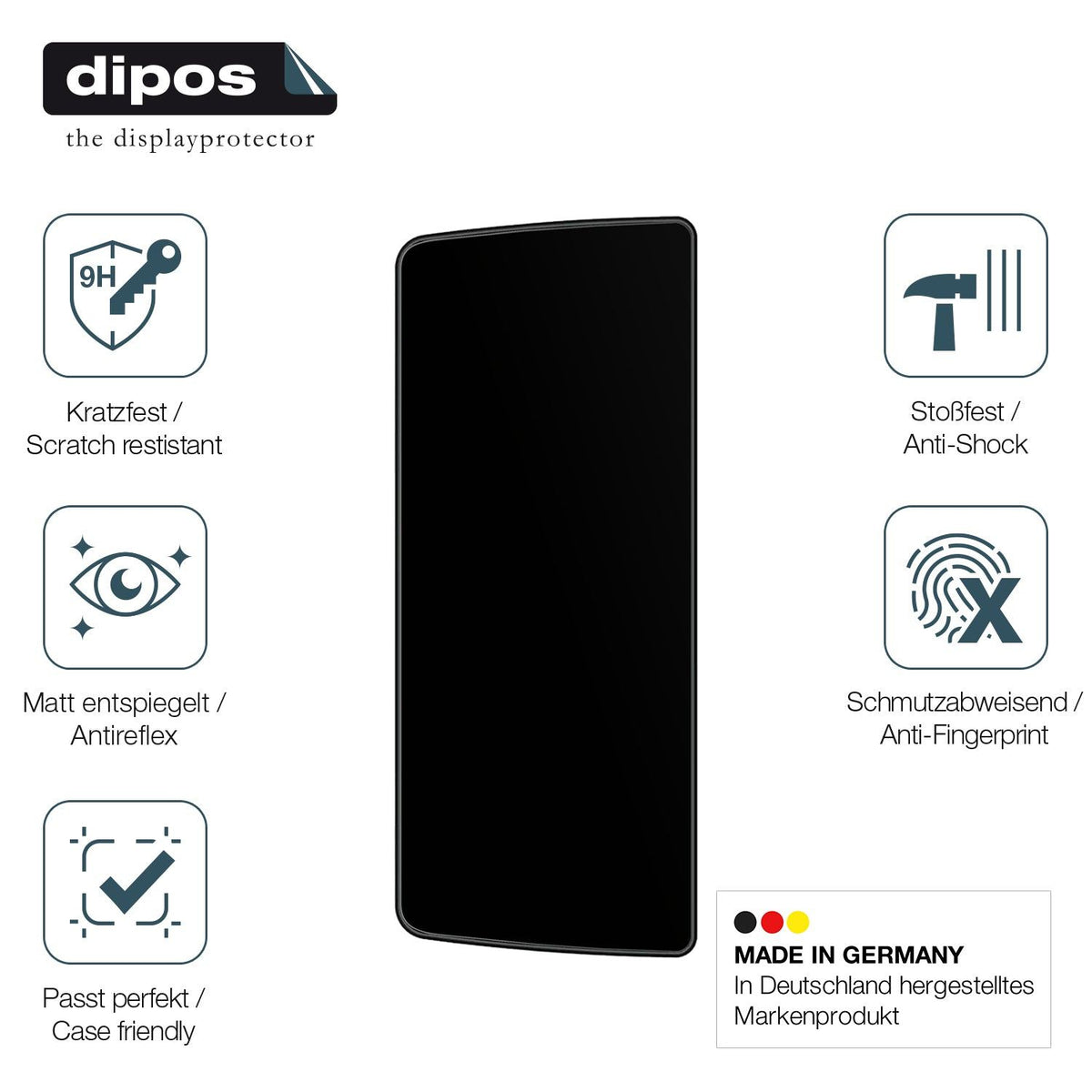 2x Screen Protector for Taffio Tal6500 F-48 matte Flexible Glass 9H dipos