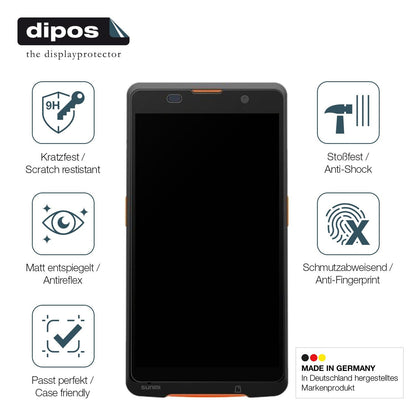 2x Screen Protector for sunmi P2 Lite SE matte Flexible Glass 9H dipos