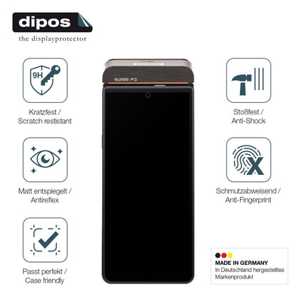 2x Screen Protector for sunmi P3 matte Flexible Glass 9H dipos
