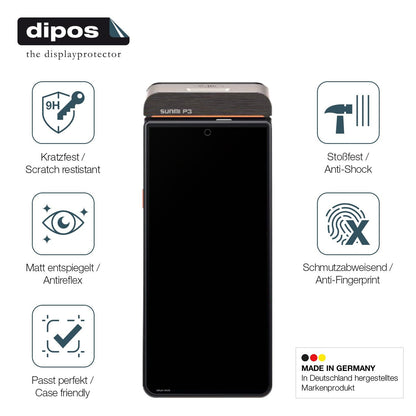 2x Screen Protector for sunmi P3K matte Flexible Glass 9H dipos