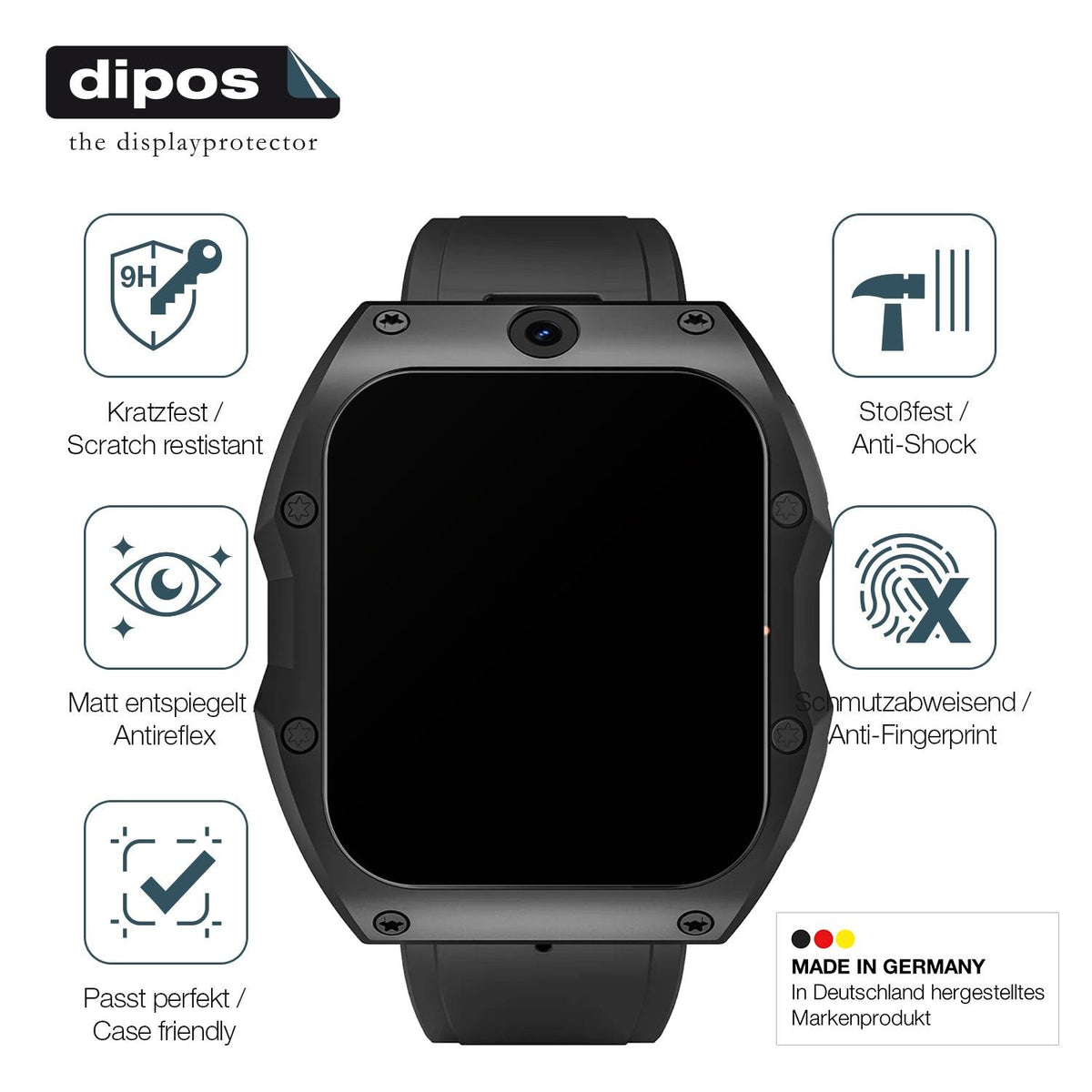 2x Screen Protector for Rogbid Model X Smartwatch matte Flexible Glass 9H dipos