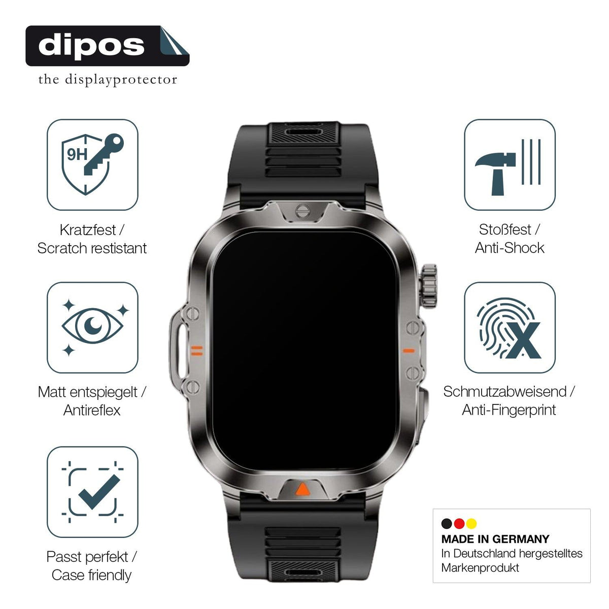 2x Screen Protector for VicBou 2.01 Zoll Smartwatch matte Flexible Glass 9H