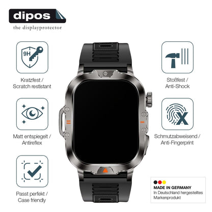 2x Screen Protector for VicBou 2.01 Zoll Smartwatch matte Flexible Glass 9H