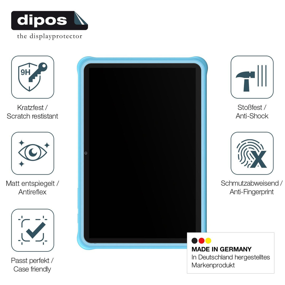 2x Screen Protector for FASTWD L231-EEA 10 Zoll matte Flexible Glass 9H dipos
