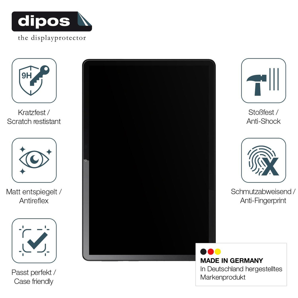 2x Screen Protector for Lenovo Tab 10.1 ZAEH0057DE matte Flexible Glass 9H dipos