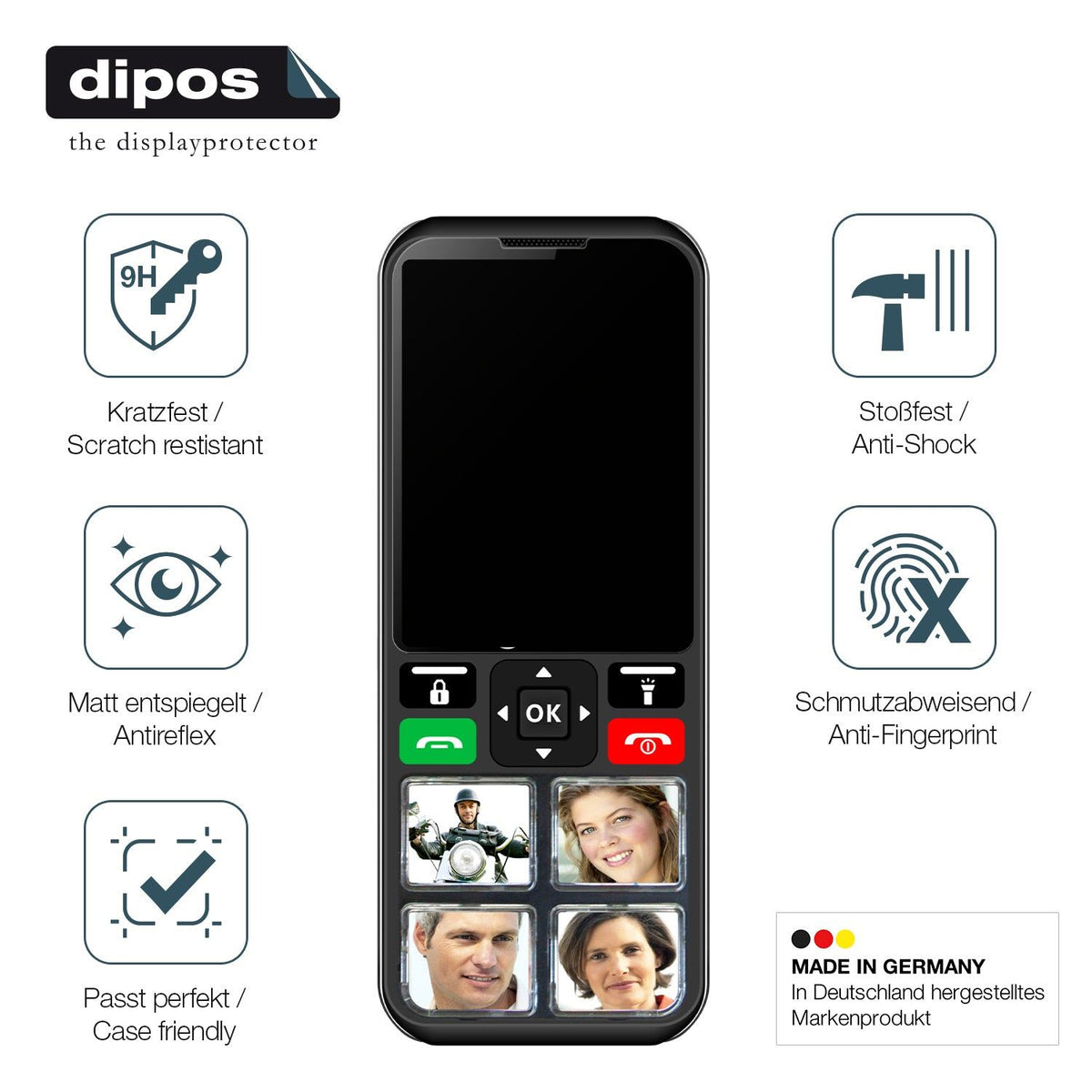 2x Screen Protector for Geemarc CL8000 matte Flexible Glass 9H dipos