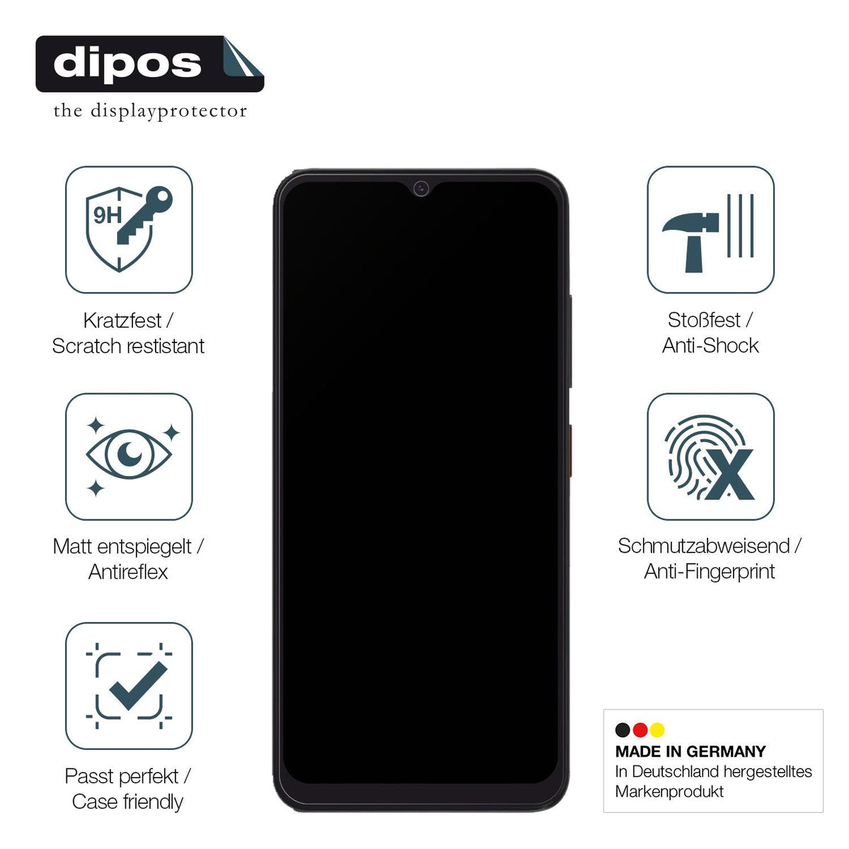 2x Screen Protector for ZTE Blade A35e matte Flexible Glass 9H dipos