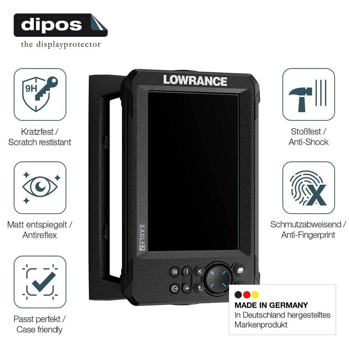 2x Screen Protector for Lowrance Eagle 7 matte Flexible Glass 9H dipos