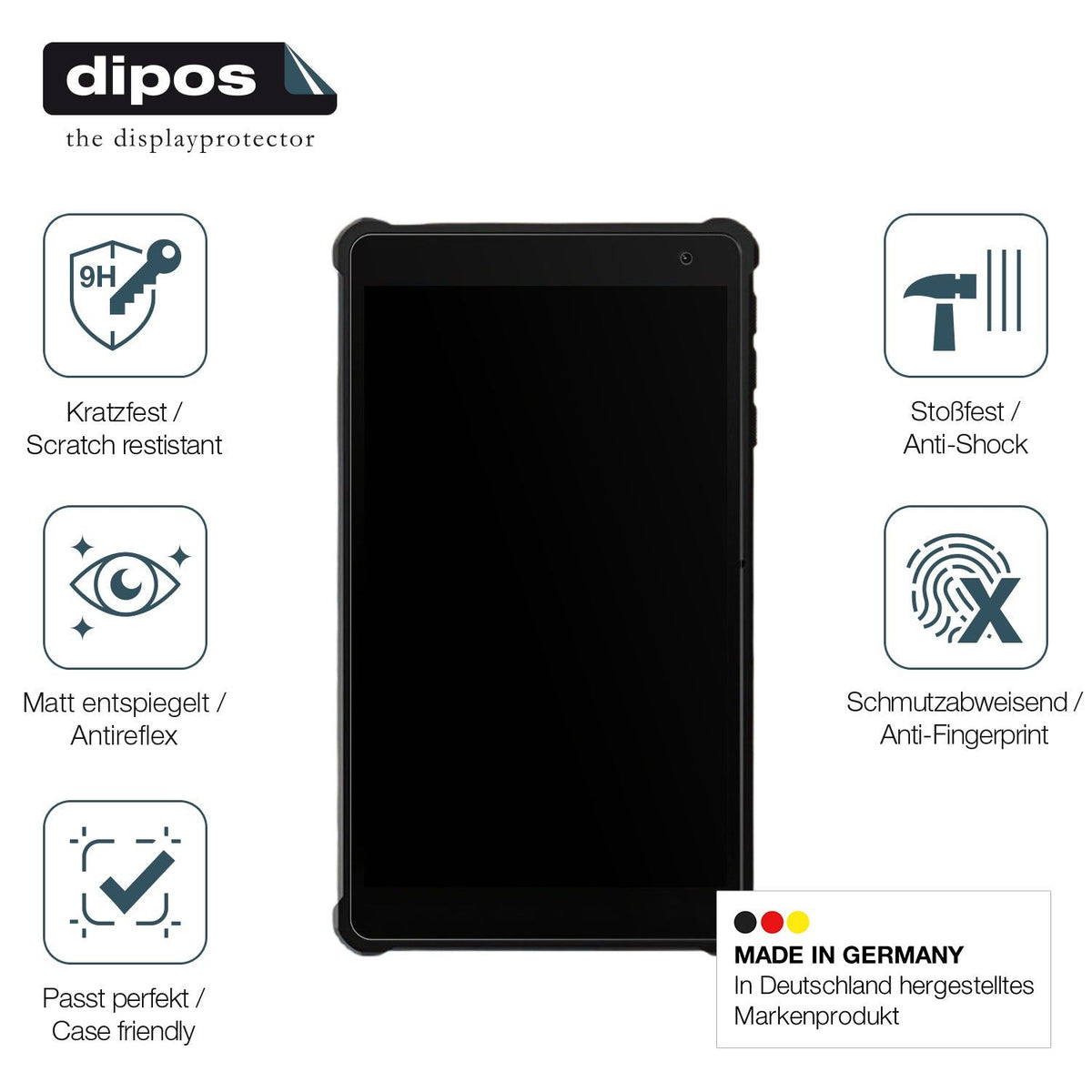 2x Screen Protector for Pritom 7 Zoll Tablet matte Flexible Glass 9H dipos