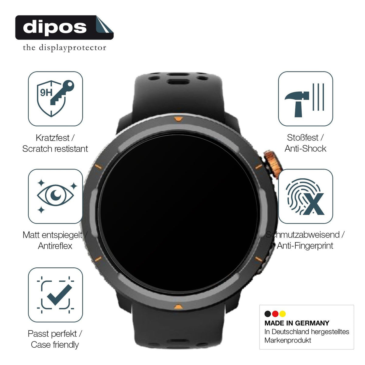 2x Screen Protector for Hammer Watch 2 Lite matte Flexible Glass 9H dipos