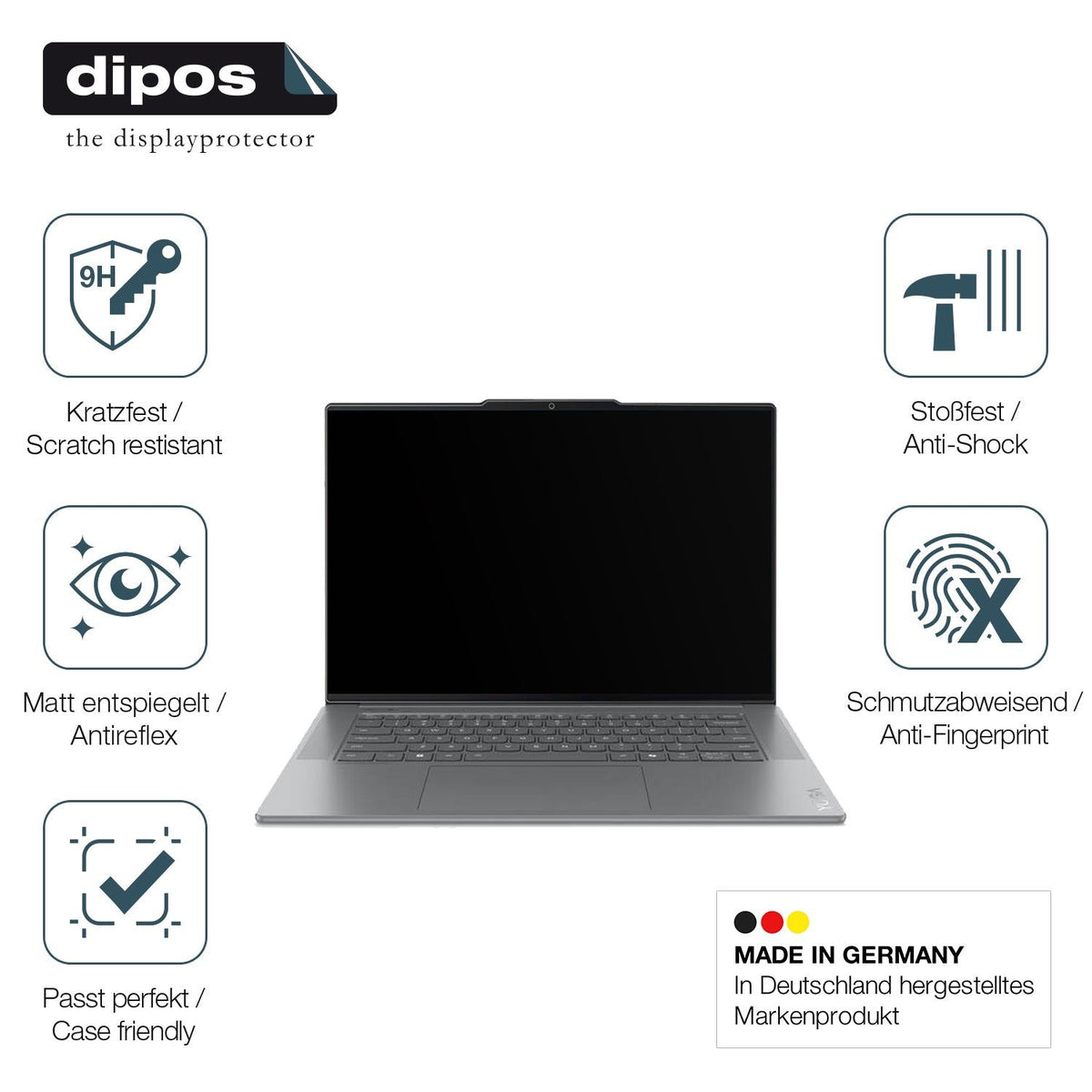 2x Screen Protector for Lenovo Yoga Slim 7 15ILL9 matte Flexible Glass 9H dipos