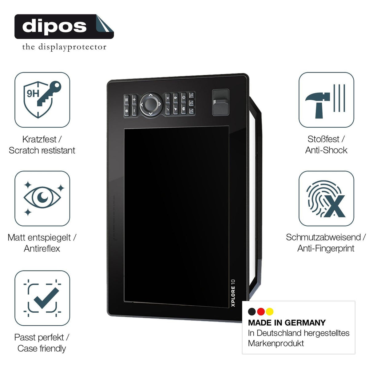 2x Screen Protector for Humminbird Xplore 10 matte Flexible Glass 9H dipos