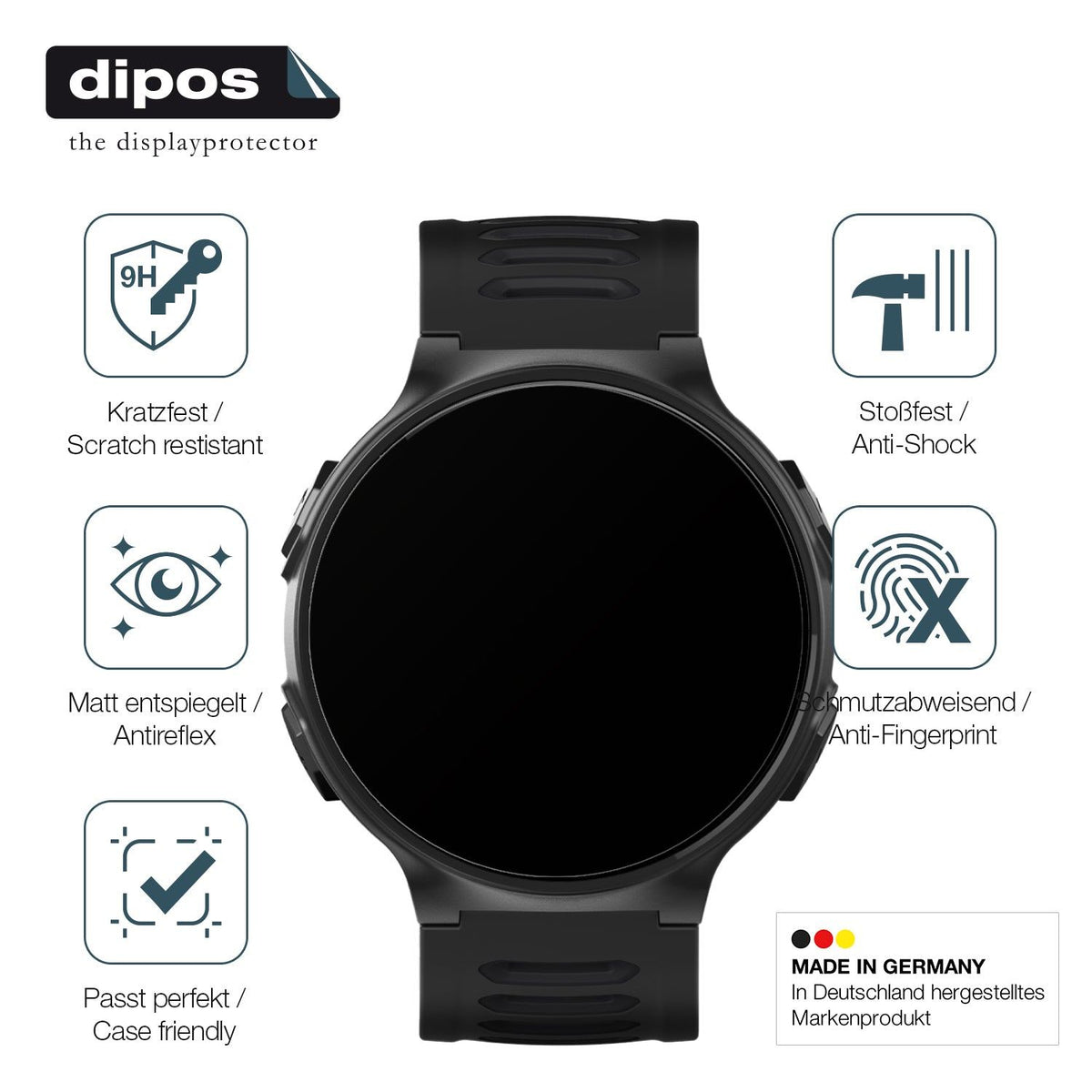 2x Screen Protector for Kiprun GPS 500 Coros matte Flexible Glass 9H dipos