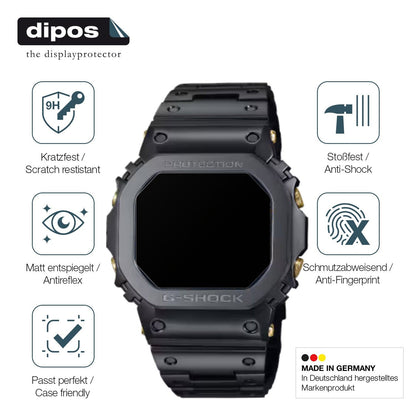 2x Screen Protector for Casio W-216H-1AV Eckig matte Flexible Glass 9H dipos