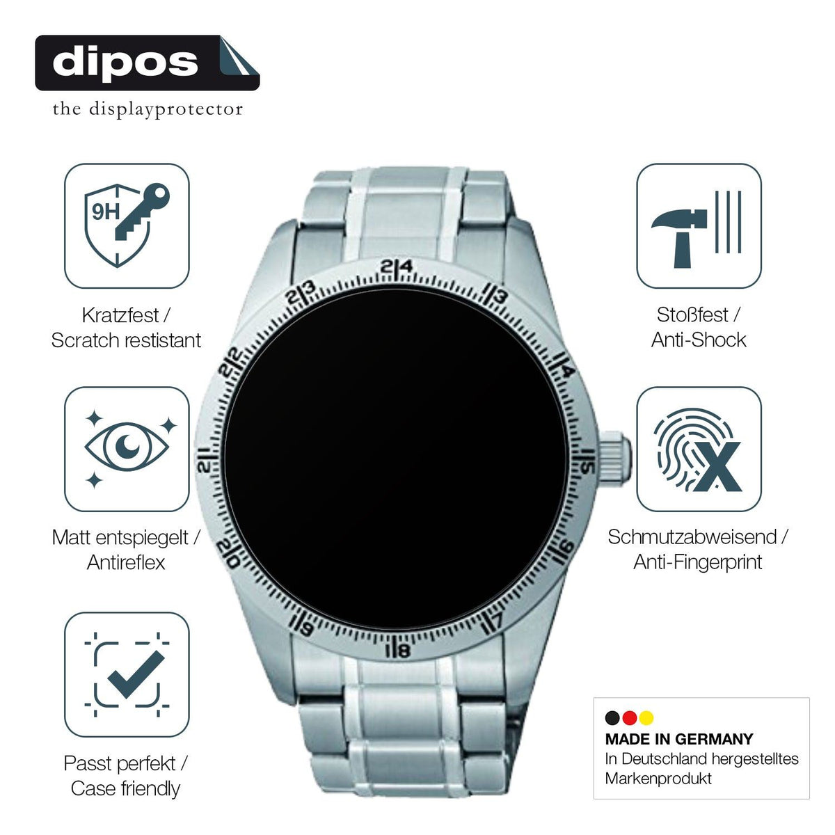 2x Screen Protector for Seiko 5 Sports SRP513K1 matte Flexible Glass 9H dipos