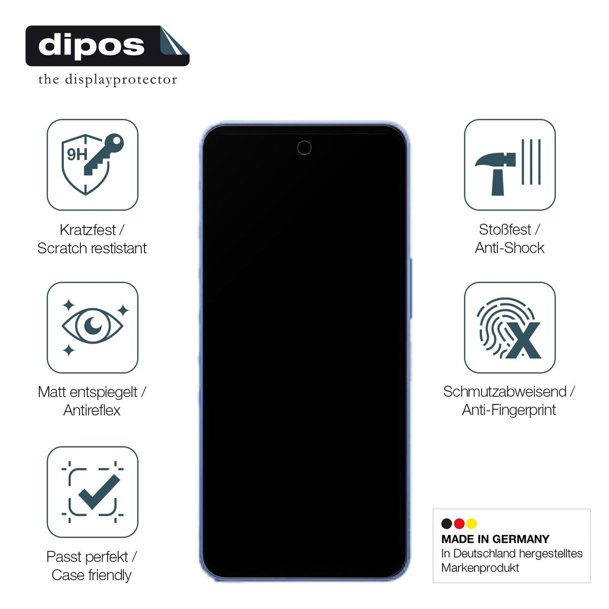 2x Screen Protector for Sharp Aquos wish5 matte Flexible Glass 9H dipos