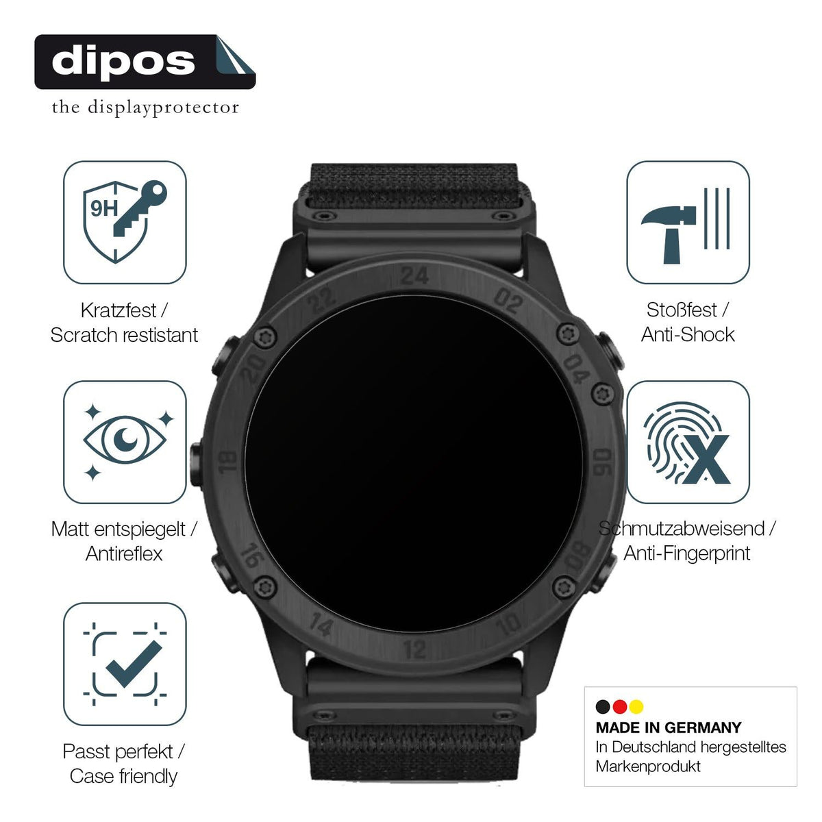 2x Screen Protector for Garmin Tactix Delta Solar Ballistic matte Flexible