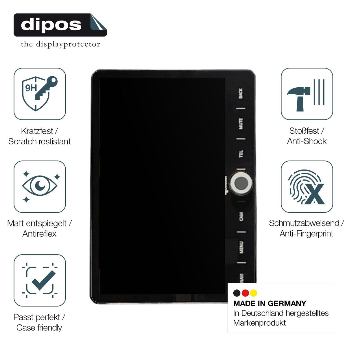 2x Screen Protector for Dynavin D9-DCX matte Flexible Glass 9H dipos