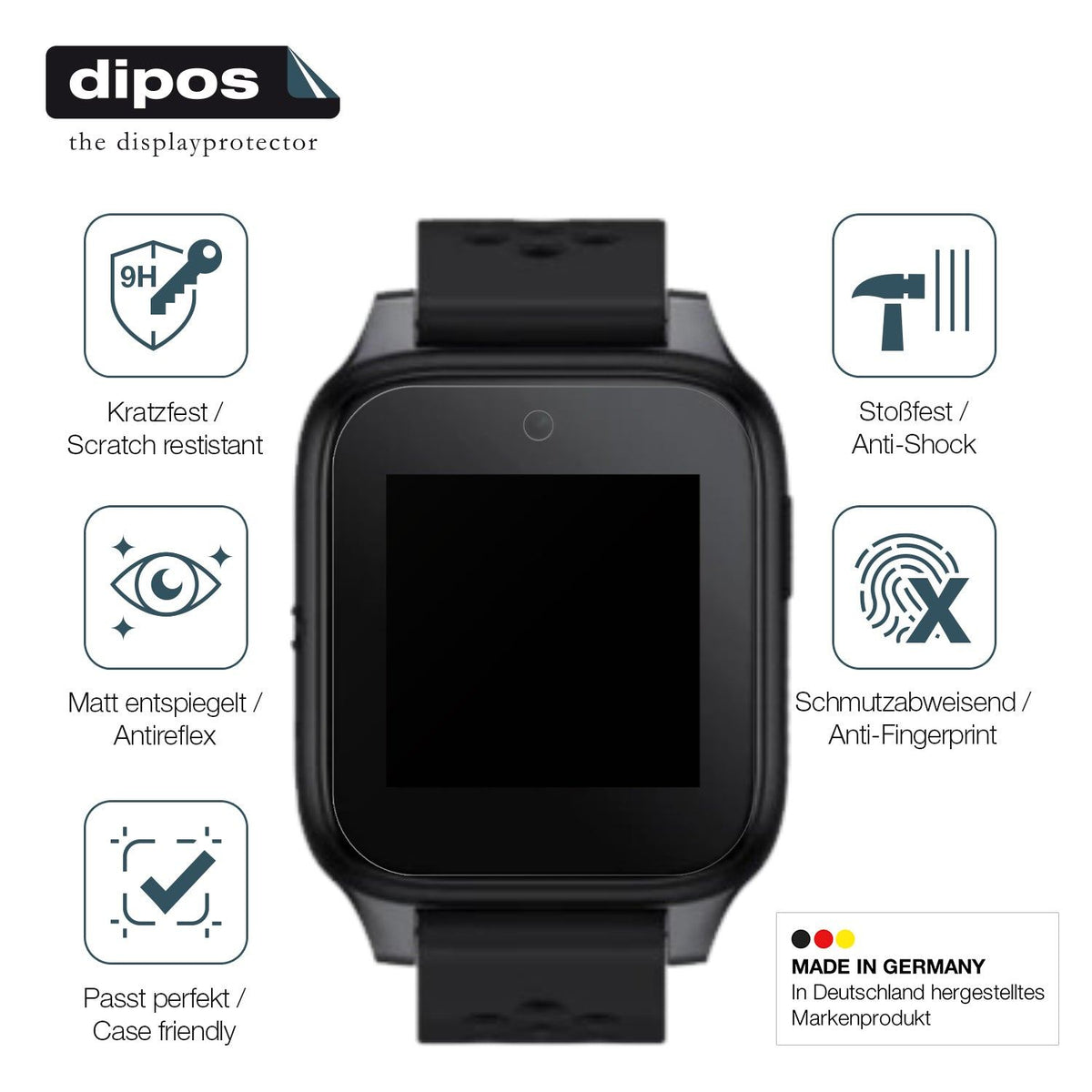 2x Screen Protector for Family Watch MT46 matte Flexible Glass 9H dipos