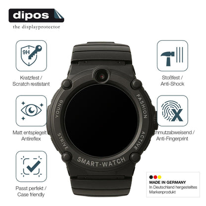 2x Screen Protector for Watchmark GPS Watch Kids matte Flexible Glass 9H dipos