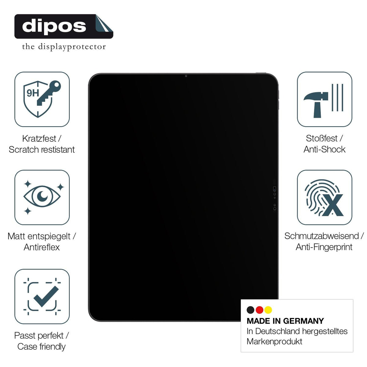 2x Screen Protector for Apple iPad Pro M5 11 Zoll matte Flexible Glass 9H dipos