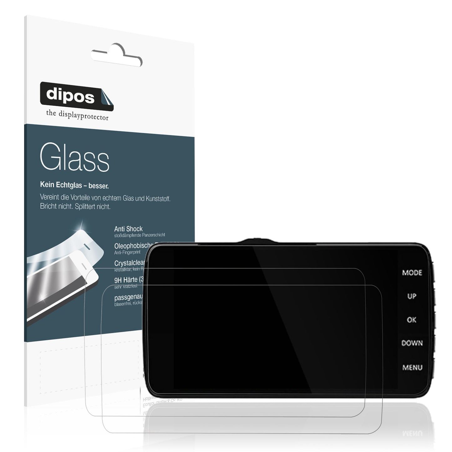 2x Screen Protector for CHORTAU B-T002 Dashcam Flexible Glass 9H dipos