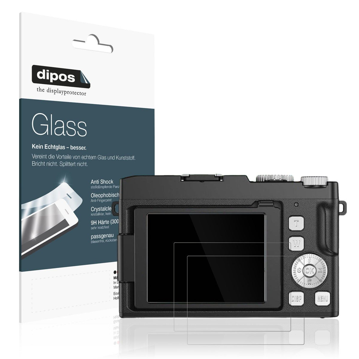 2x Screen Protector for YiFuar 075bk Digitalkamera Flexible Glass 9H dipos