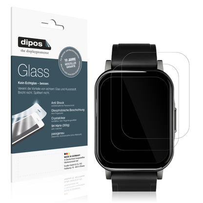 Klare Displayschutzfolie von dipos passend für Haylou LS02 watch, 9H kratzfest und blasenfrei montiert